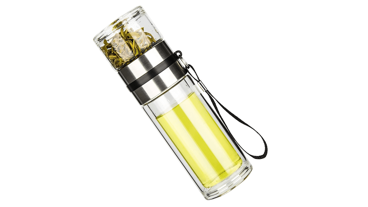  Pure Zen Tea Infuser Bottle - Insulated Glass Bottle for Loose  Leaf Tea - Tea Tumbler with Infuser - Portable Travel Mug for Infused Water  - Tea Diffuser Thermos on the